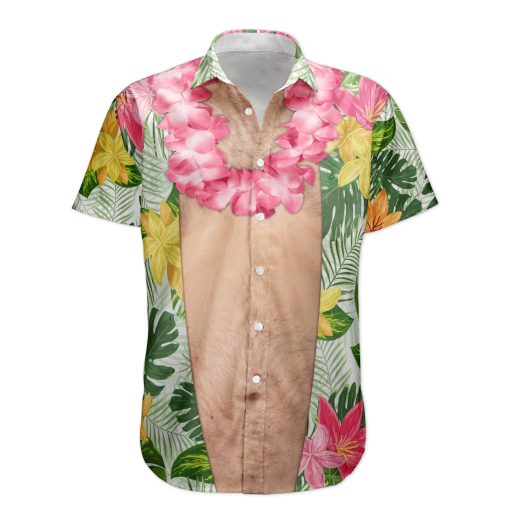 Funny Big Belly Aloha With Tropical Flowers - Custom Hawaiian Shirt - Image 6
