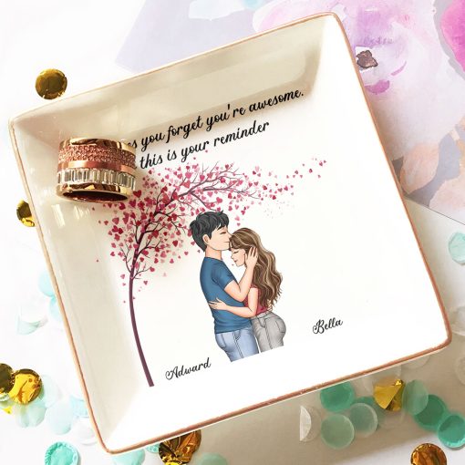 Gift For Her Sometimes You Forget You're Awesome - Personalized Jewelry Dish - Image 3