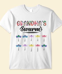 Grandma'S Swarm - Personalized Shirt - Birthday, Christmas, Grandparents' Day Gift For Grandma, Grammy, Gigi, Nana, Nanny, Mimi, Mom, Mama