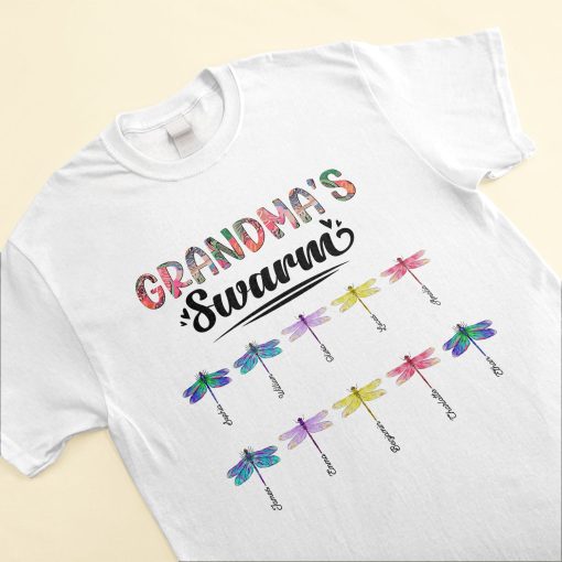 Grandma'S Swarm - Personalized Shirt - Birthday, Christmas, Grandparents' Day Gift For Grandma, Grammy, Gigi, Nana, Nanny, Mimi, Mom, Mama - Image 3