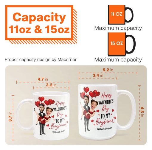 Happy Valentine's Day To My Love - Personalized Photo Mug - Valentine's Day Gifts For Men, Husband, Him, Boyfriend - Image 8
