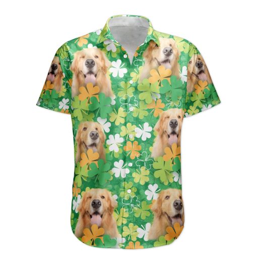 Happy St Patrick Day Together With Pet Photo - Custom Photo Hawaiian Shirts - Image 6