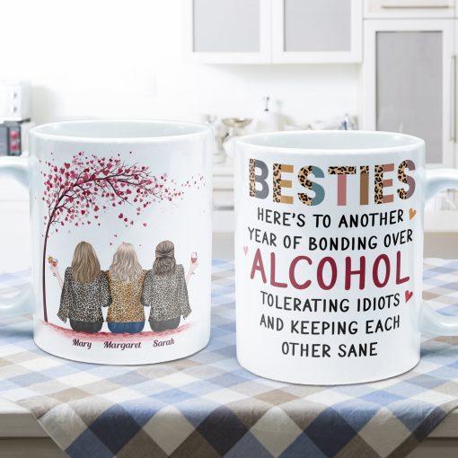 Here's To Another Year Of Bonding Over Alcohol - Personalized Mug - Image 5