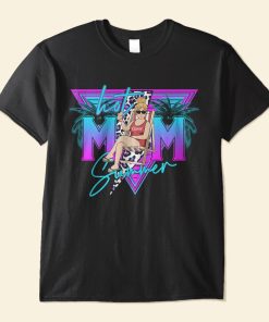 Hot Mom Summer - Personalized Dark Shirt - Birthday, Funny, Summer Vibe Gift For Mom, Mother, Friends