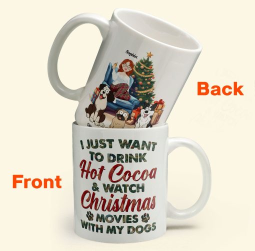 Hot Cocoa, Christmas Movies & My Dogs - Personalized Mug - Image 2