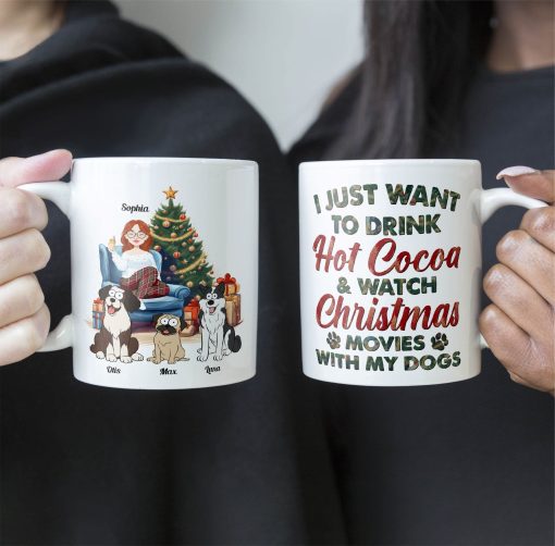 Hot Cocoa, Christmas Movies & My Dogs - Personalized Mug - Image 4