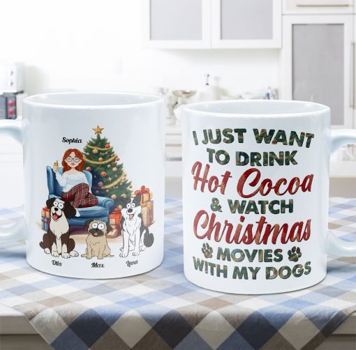 Hot Cocoa, Christmas Movies & My Dogs - Personalized Mug - Image 5
