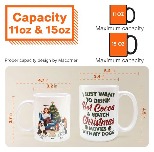 Hot Cocoa, Christmas Movies & My Dogs - Personalized Mug - Image 6