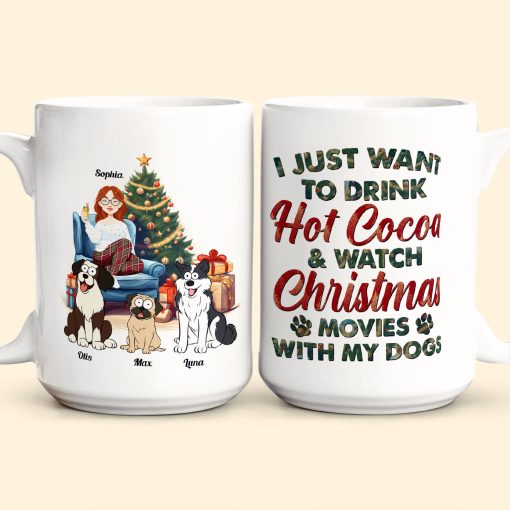 Hot Cocoa, Christmas Movies & My Dogs - Personalized Mug - Image 7