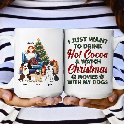 Hot Cocoa, Christmas Movies & My Dogs - Personalized Mug - Image 8