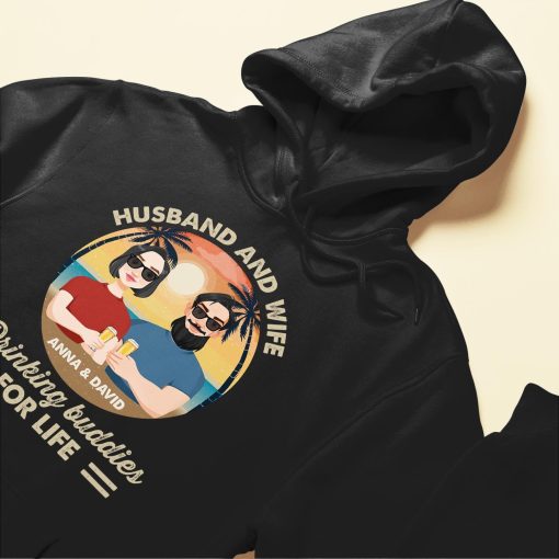 Husband & Wife Drinking Buddies For Life - Personalized Shirt - Image 6