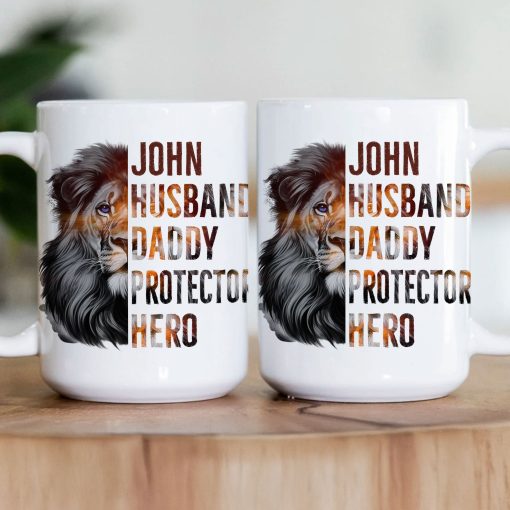 Husband, Daddy, Protector, Hero - Personalized Mug - Image 2