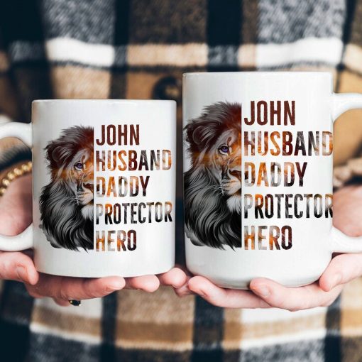 Husband, Daddy, Protector, Hero - Personalized Mug - Image 3