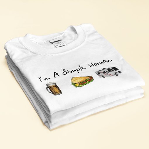 I Am A Simple Woman - Personalized Shirt - Birthday Gift For Camping Girl, Camping Lover, Camper - Image 3