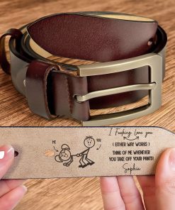 I F-king Love You - Personalized Engraved Leather Belt