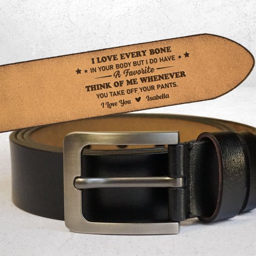 I Love Every Bone In Your Body - Personalized Engraved Leather Belt - Image 4