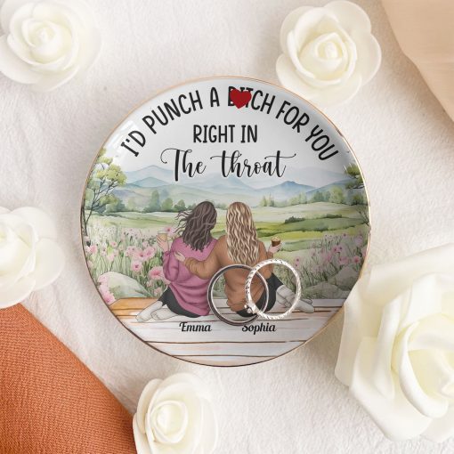 I'd Punch A B*tch For You Right In The Throat - Personalized Jewelry Dish - Image 3
