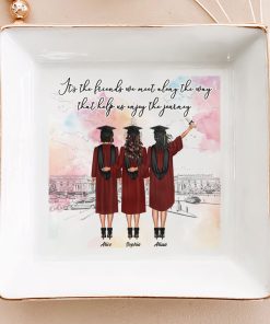 It's The Friends We Meet Along The Way - Personalized Jewelry Dish