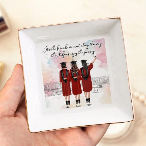 It's The Friends We Meet Along The Way - Personalized Jewelry Dish - Image 2