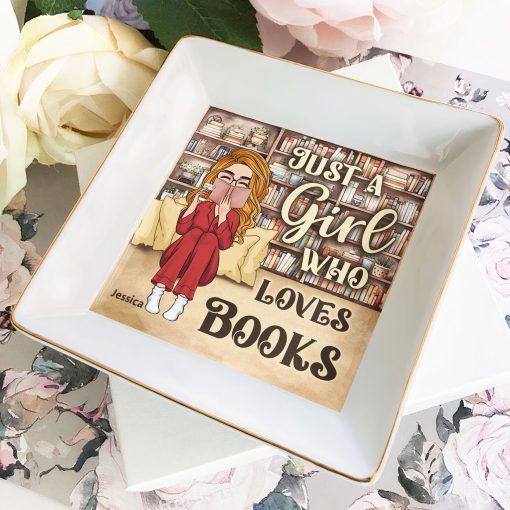 Just A Girl Who Loves Books - Personalized Jewelry Dish - Image 2