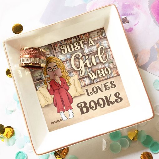 Just A Girl Who Loves Books - Personalized Jewelry Dish - Image 3