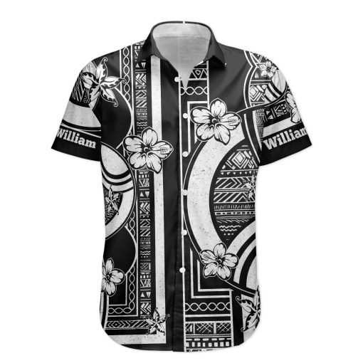 Kapa Hawaiian Pattern Vintage Black Aloha Shirts With Name - Custom Hawaiian Shirts - Image 5