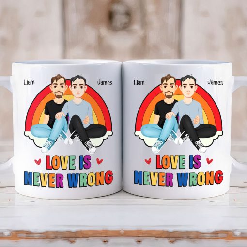 Love Is Never Wrong Pride Month - Personalized Mug - Image 3