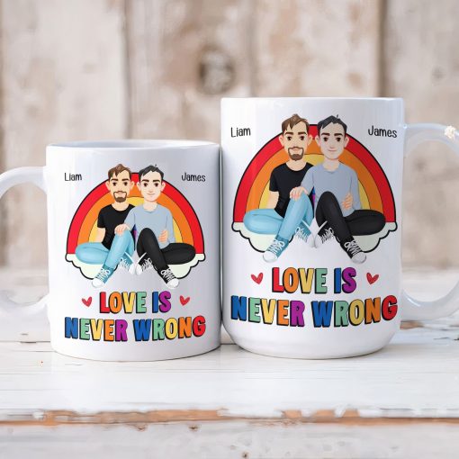 Love Is Never Wrong Pride Month - Personalized Mug - Image 4