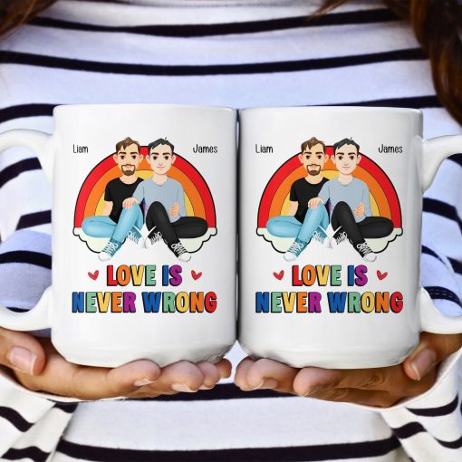 Love Is Never Wrong Pride Month - Personalized Mug - Image 5