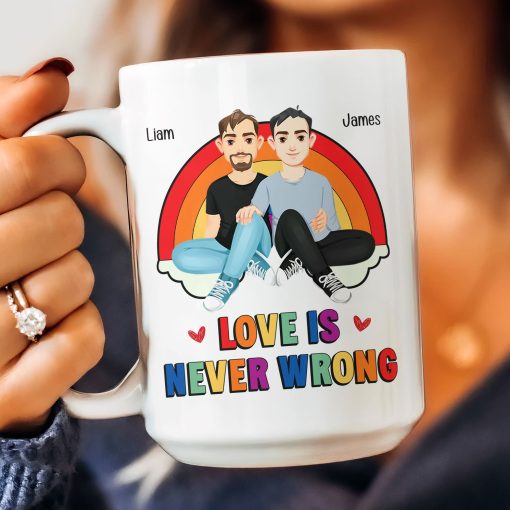 Love Is Never Wrong Pride Month - Personalized Mug - Image 6