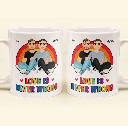 Love Is Never Wrong Pride Month - Personalized Mug - Image 7