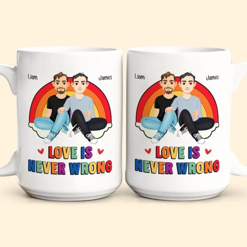 Love Is Never Wrong Pride Month - Personalized Mug - Image 8