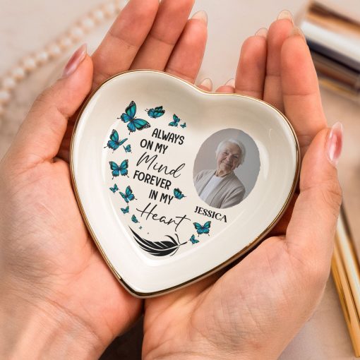 Memorial Gift Always On My Mind - Personalized Photo Ring Dish - Image 4