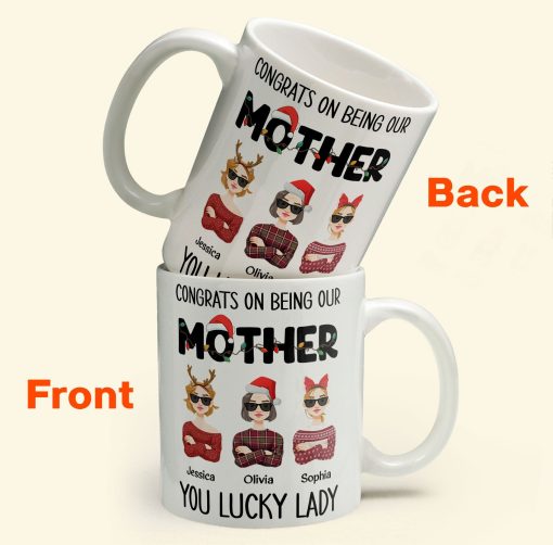 Mom, You Lucky Lady - Personalized Mug - Image 4