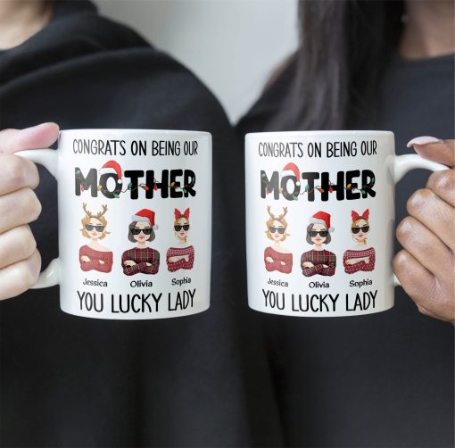 Mom, You Lucky Lady - Personalized Mug - Image 6