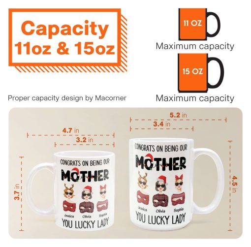 Mom, You Lucky Lady - Personalized Mug - Image 8