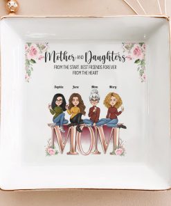 Mother And Daughters Best Friends From The Heart - Personalized Jewelry Dish