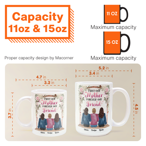 Mother And Daughters Forever - Personalized Mug - Image 6