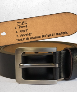 Naughty To Do List For Husband, Boyfriend - Personalized Engraved Leather Belt