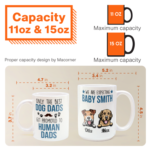 Only The Best Dog Dads Get Promoted To Human Dads - Personalized Mug - Birthday, Pregnancy Announcement, Father's Day Gift For Father, Daddy, Dad, Dog & Cat Lover - Image 6
