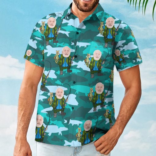 Fishing Man - Personalized Photo Hawaiian Shirt - Image 4