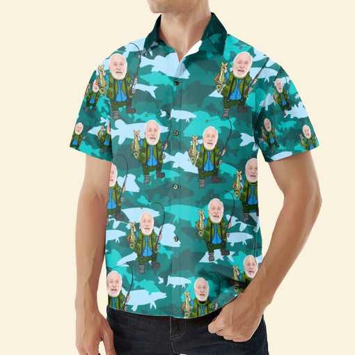 Fishing Man - Personalized Photo Hawaiian Shirt - Image 5