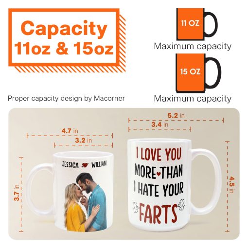 I Love You More Than I Hate Your Farts - Personalized Photo Mug - Image 6