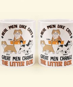 Real Men Like Cats Great Men Change The Litter Box - Personalized Mug