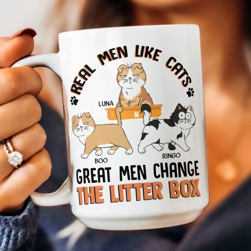 Real Men Like Cats Great Men Change The Litter Box - Personalized Mug - Image 8
