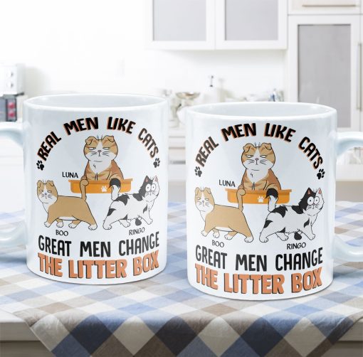Real Men Like Cats Great Men Change The Litter Box - Personalized Mug - Image 6