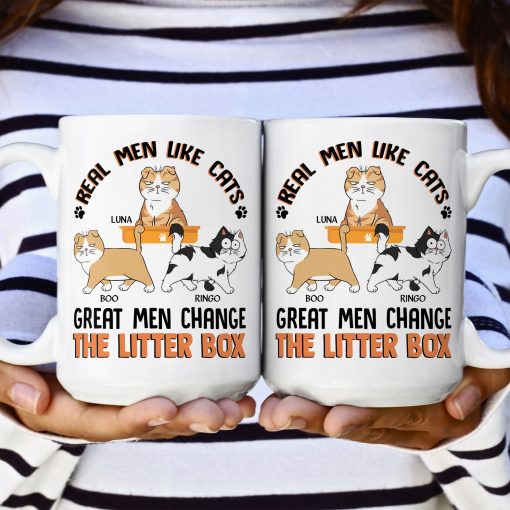 Real Men Like Cats Great Men Change The Litter Box - Personalized Mug - Image 7