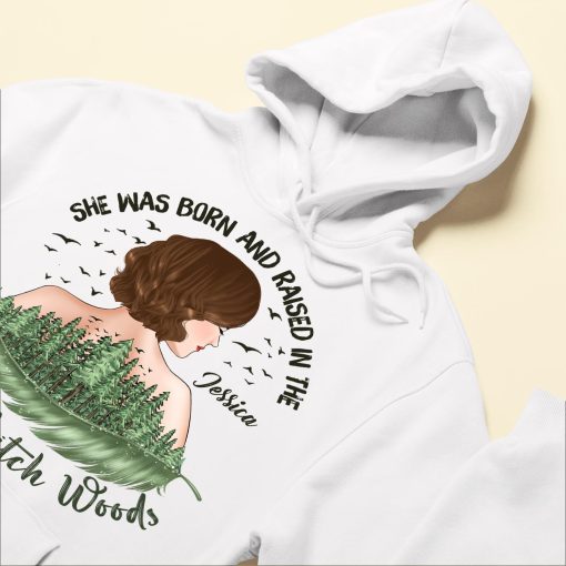 She Was Born And Raised In The Wishabitch Woods - Personalized Shirt - Birthday, Funny, Camping Gift For Her, Woman, Girl, Best Friend, Campers - Image 6