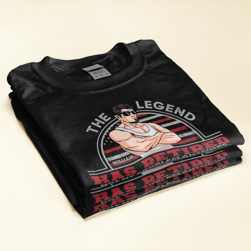 The Legend Has Retired Ver 2 - Personalized Shirt - Birthday Funny Gift, 4th Of July Gift For Dad, Husband, Grandpa - Image 2