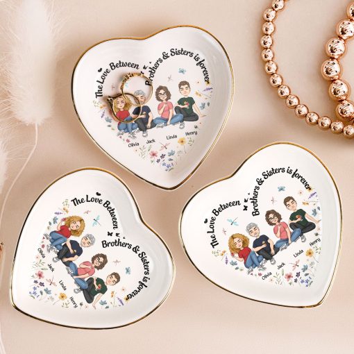 The Love Between Brothers & Sisters Is Forever Floral Style - Personalized Ring Dish - Image 2